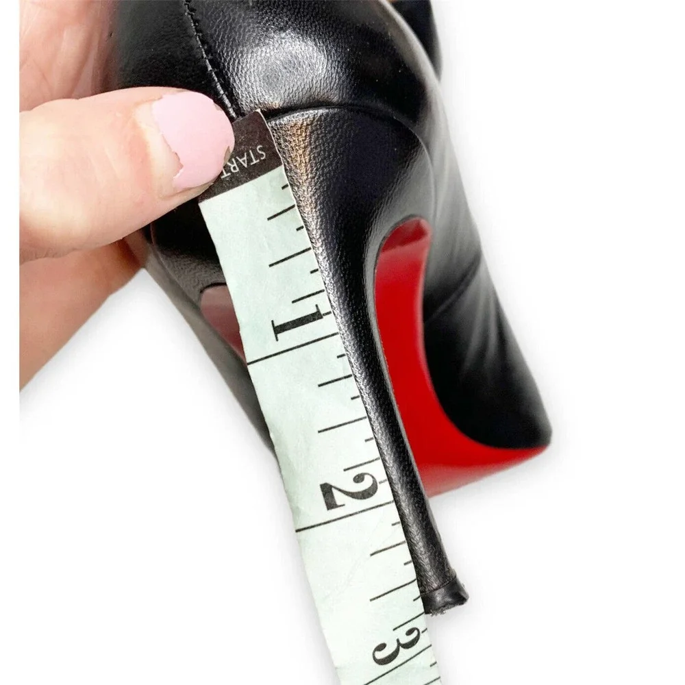 ❌SOLD❌ Authentic Christian Louboutin Matte Black Leather Pumps Women’s 39 1/2 - Picture 10 of 11